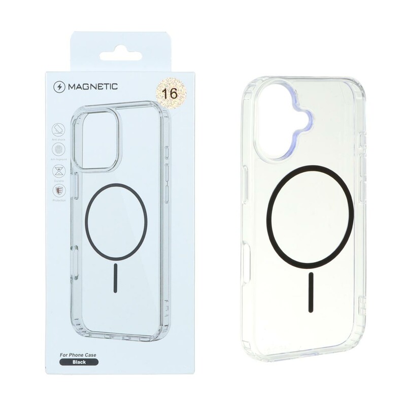 قاب اورجینال Magnetic دور ژله ای MagSafe مدل Apple iPhone 16 - مشکی (پک دار)