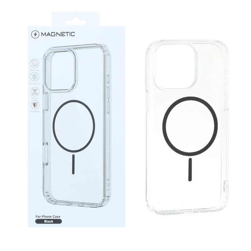 قاب اورجینال Magnetic دور ژله ای MagSafe مدل Apple iPhone 15 Pro Max - مشکی (پک دار)