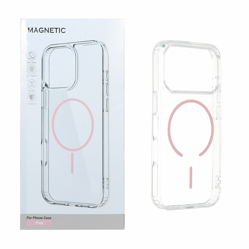 قاب اورجینال Magnetic دور ژله ای MagSafe مدل Apple iPhone 17 Pro Max - صورتی (پک دار)