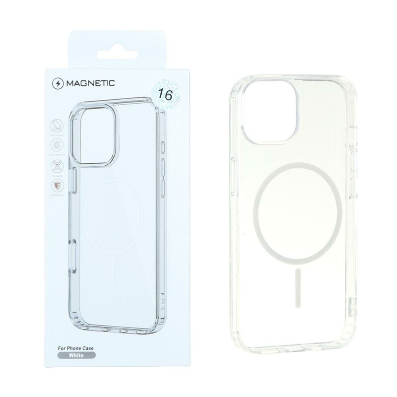 قاب اورجینال Magnetic دور ژله ای MagSafe مدل Apple iPhone 13 / iPhone 14 - سفید (پک دار)