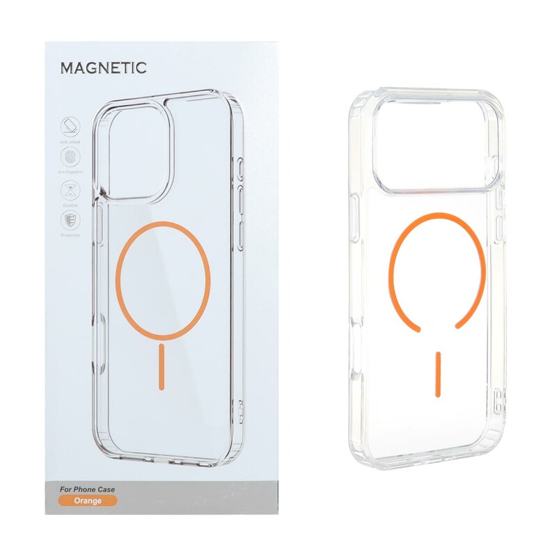 قاب اورجینال Magnetic دور ژله ای MagSafe مدل Apple iPhone 17 Pro Max - نارنجی (پک دار)