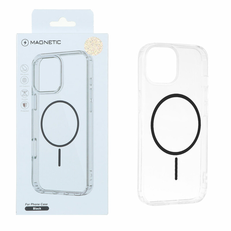 قاب اورجینال Magnetic دور ژله ای MagSafe مدل Apple iPhone 15 / iPhone 14 / iPhone 13 - مشکی (پک دار)
