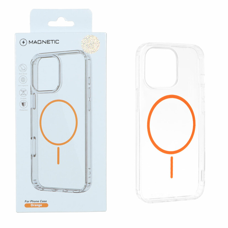 قاب اورجینال Magnetic دور ژله ای MagSafe مدل Apple iPhone 13 Pro - نارنجی (پک دار)