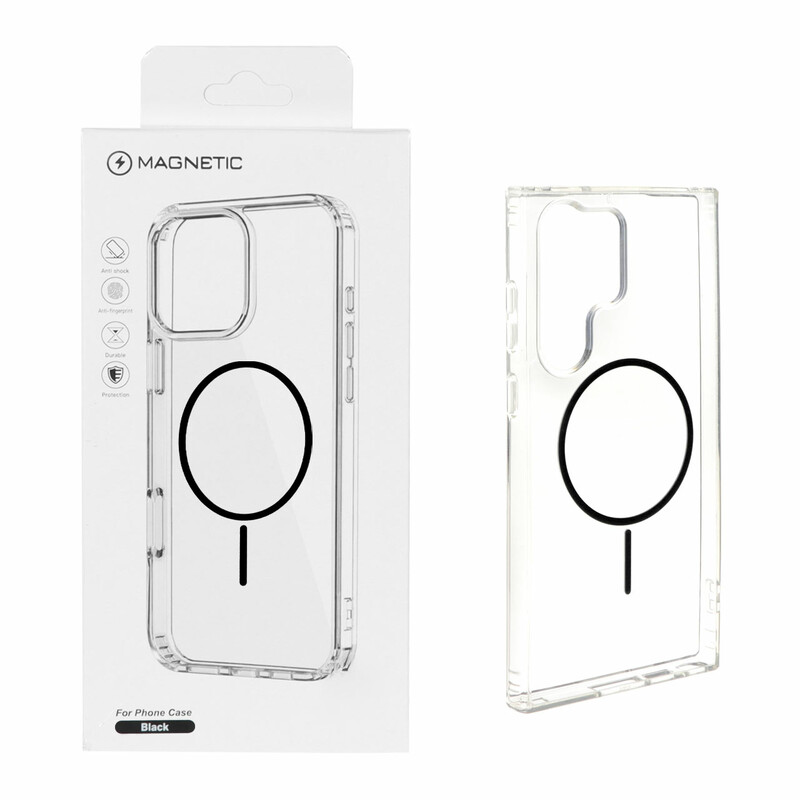 قاب اورجینال Magnetic دور ژله ای MagSafe مدل Samsung Galaxy S23 Ultra - مشکی (پک دار)