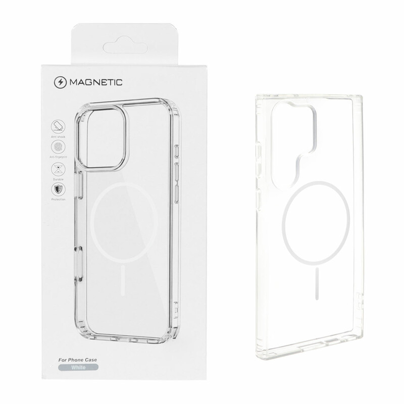 قاب اورجینال Magnetic دور ژله ای MagSafe مدل Samsung Galaxy S23 Ultra - سفید (پک دار)