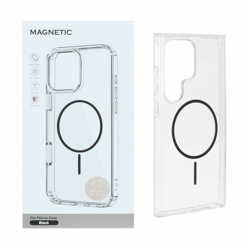 قاب اورجینال Magnetic دور ژله ای MagSafe مدل Samsung Galaxy S24 Ultra - مشکی (پک دار)
