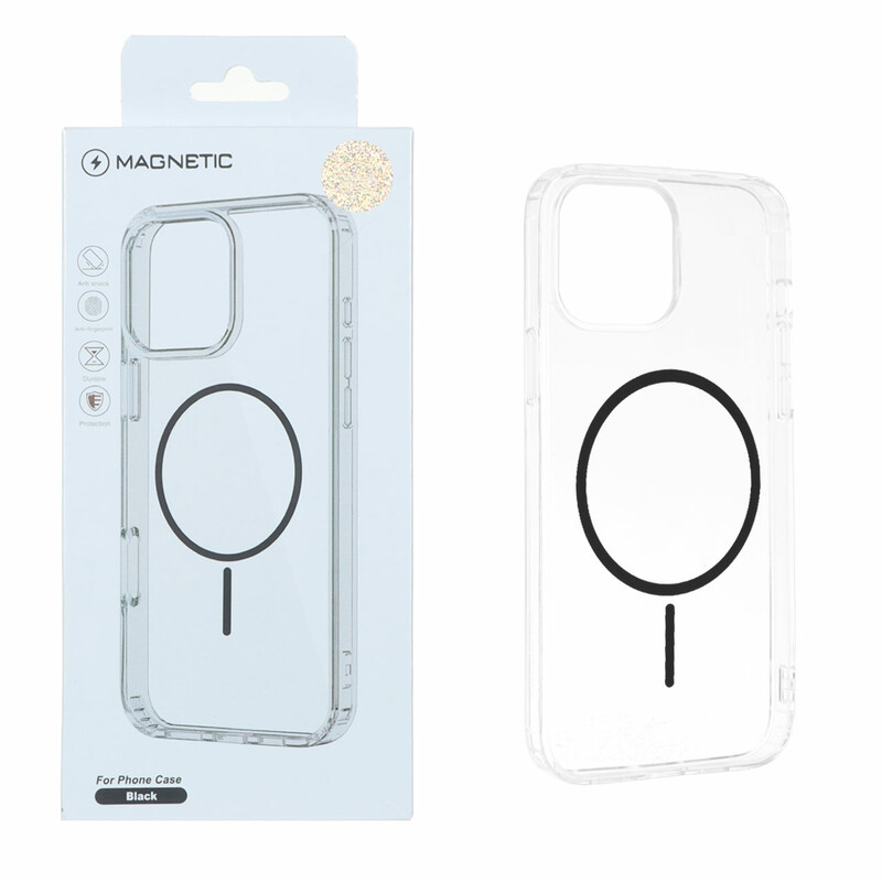 قاب اورجینال Magnetic دور ژله ای MagSafe مدل Apple iPhone 12 Pro / iPhone 12 - مشکی (پک دار)