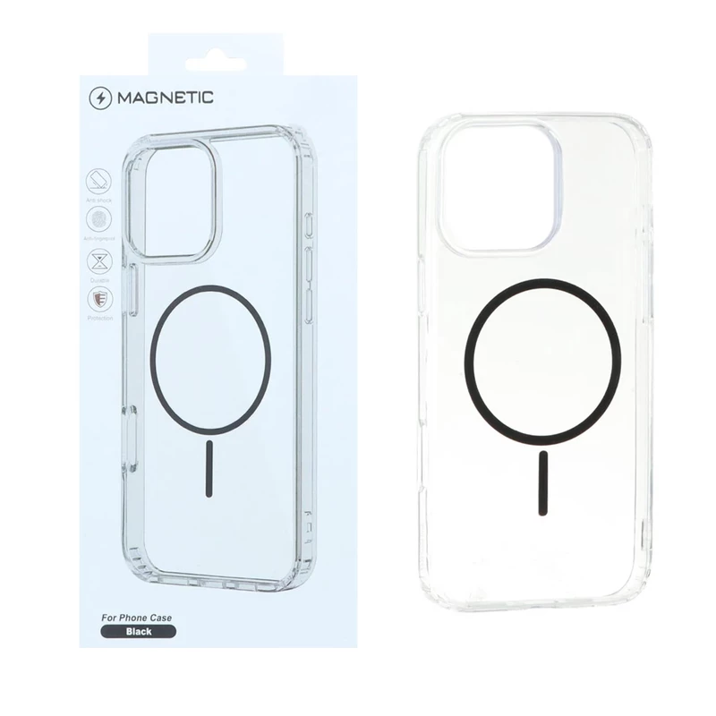 قاب اورجینال Magnetic دور ژله ای MagSafe مدل Apple iPhone 16 Pro Max - مشکی (پک دار)
