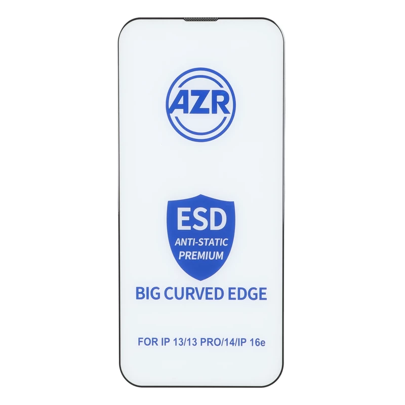 محافظ صفحه نمایش شیشه ای AZR - Big curved ESD Anti Static مدل Apple iPhone 13 / iPhone 13 Pro / iPhone 14 / 16e