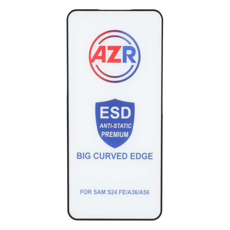 محافظ صفحه نمایش شیشه ای AZR - Big curved ESD Anti Static مدل Samsung Galaxy S25 FE / S24 FE / A57 / A37 / A56 / A36