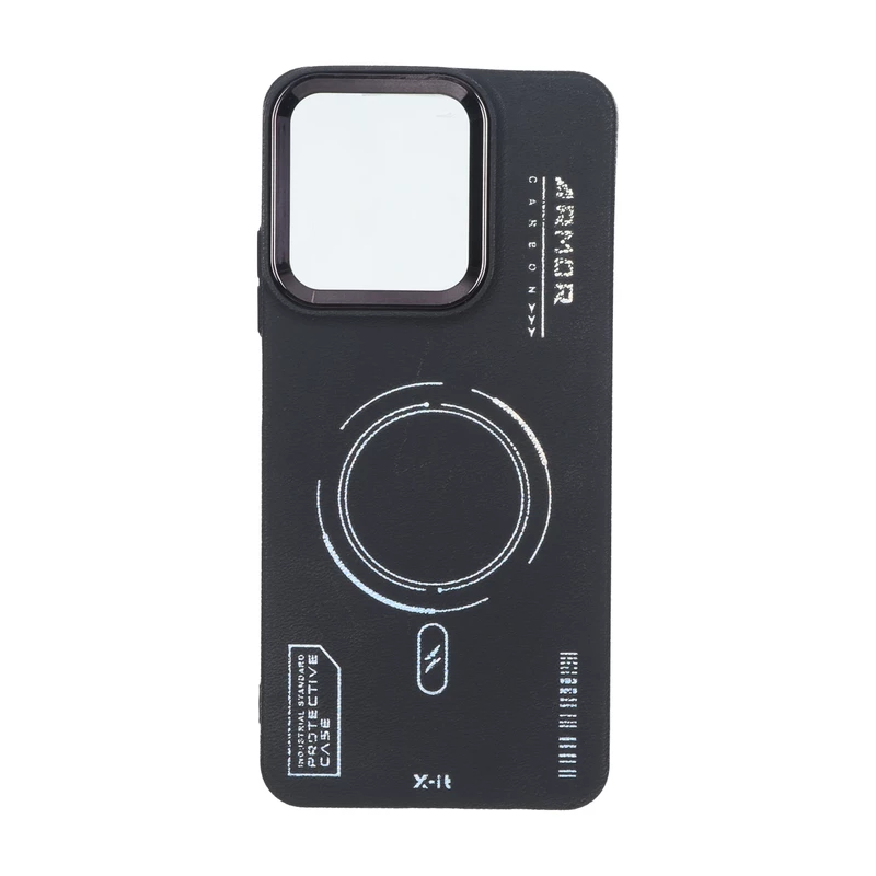 قاب Armor لنز متال Texture طرح مگ سیف Realme C53 / C51 / Note 50 - مشکی