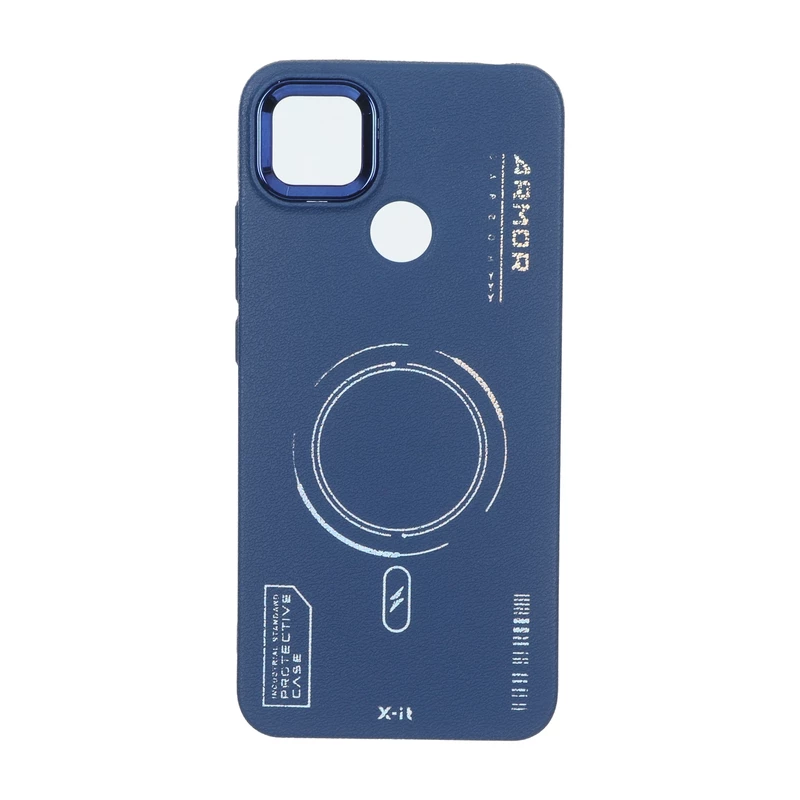 قاب Armor لنز متال Texture طرح مگ سیف Xiaomi Redmi 10A / Redmi 9C / Poco C31 - سرمه ای