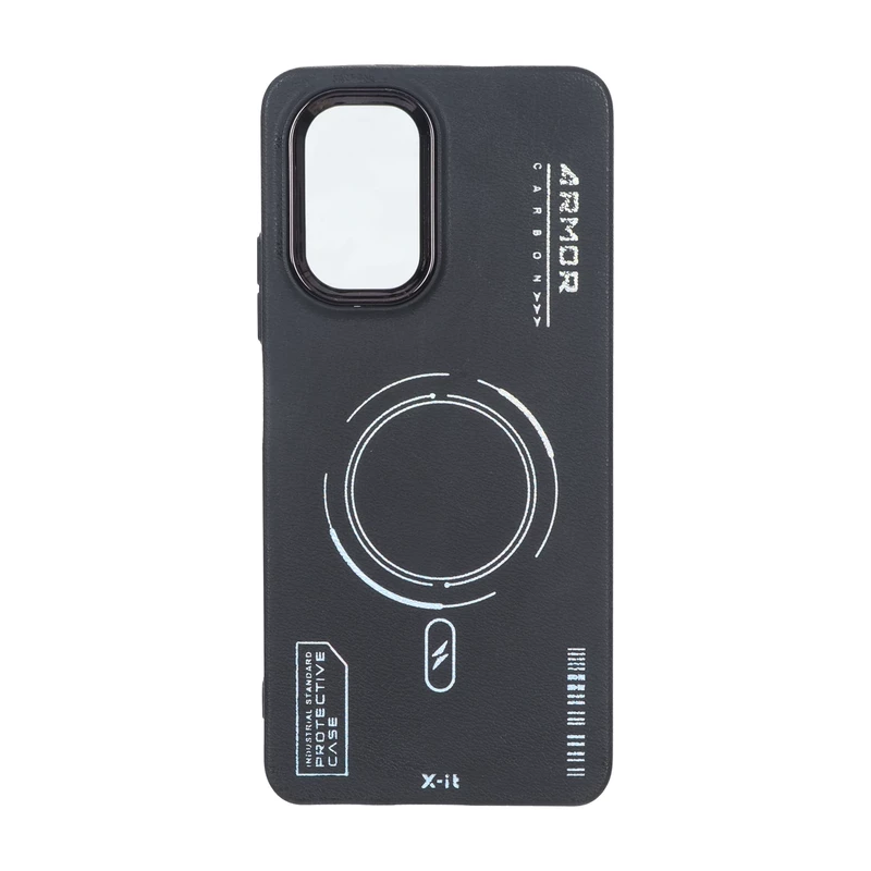 قاب Armor لنز متال Texture طرح مگ سیف Xiaomi Poco F3 / Redmi Mi 11i / Redmi K40 - مشکی