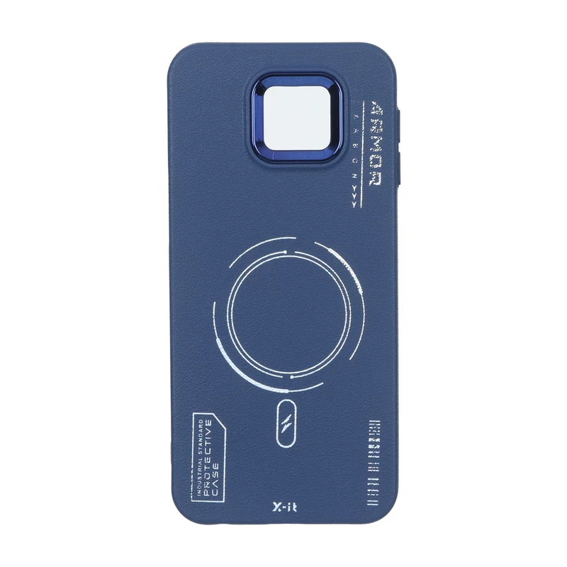 قاب Armor لنز متال Texture طرح مگ سیف Samsung Galaxy J4 Plus / J4 Prime / J4 Core / J410 - سرمه ای
