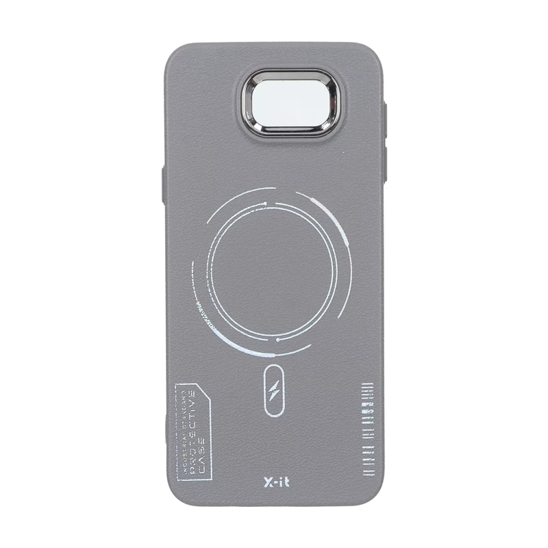 قاب Armor لنز متال Texture طرح مگ سیف Samsung Galaxy J5 Prime / J571 - خاکستری