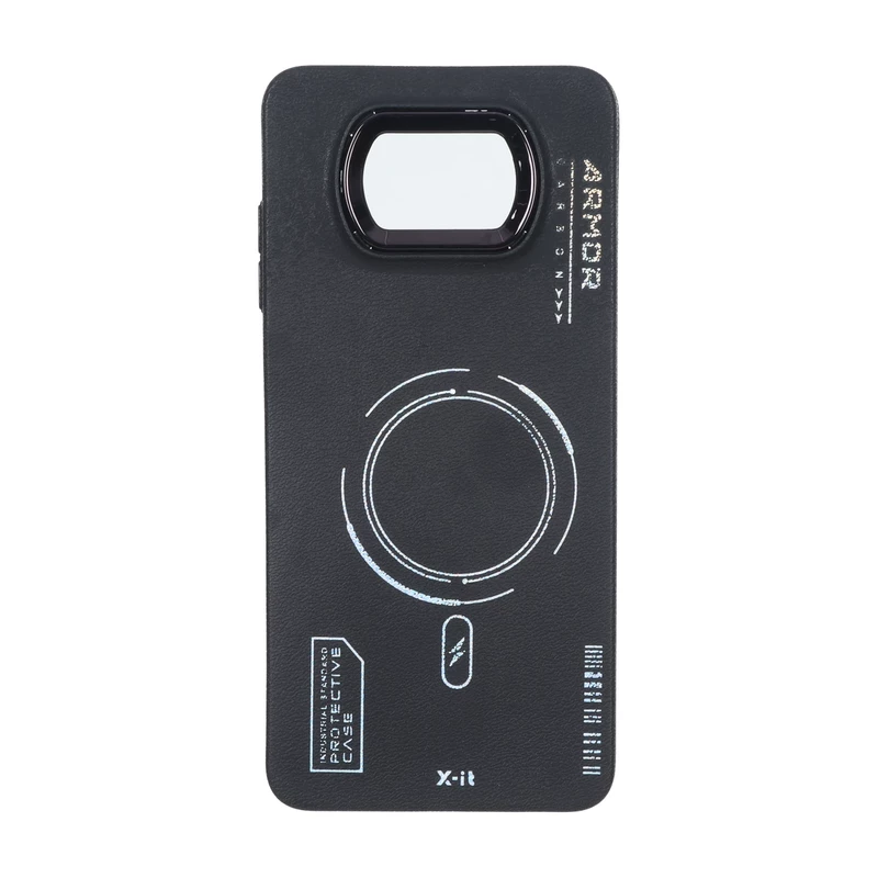 قاب Armor لنز متال Texture طرح مگ سیف Xiaomi Poco X3 / Poco X3 Pro / Poco X3 NFC - مشکی