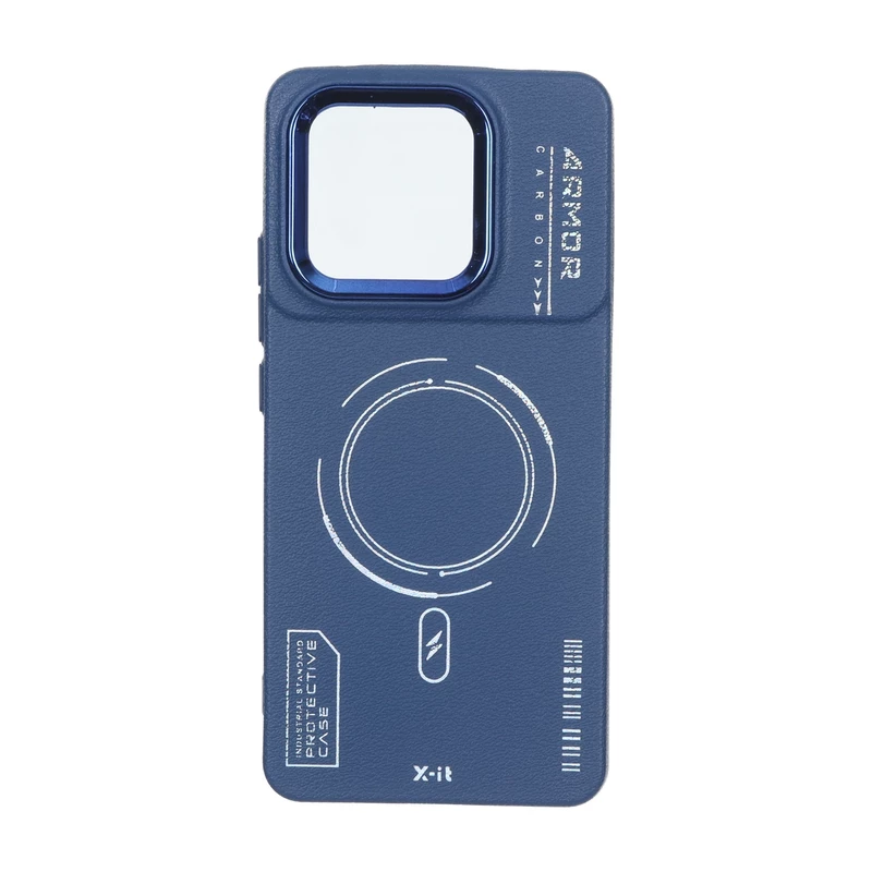 قاب Armor لنز متال Texture طرح مگ سیف Xiaomi Poco X6 Pro 5G / Redmi K70E - سرمه ای