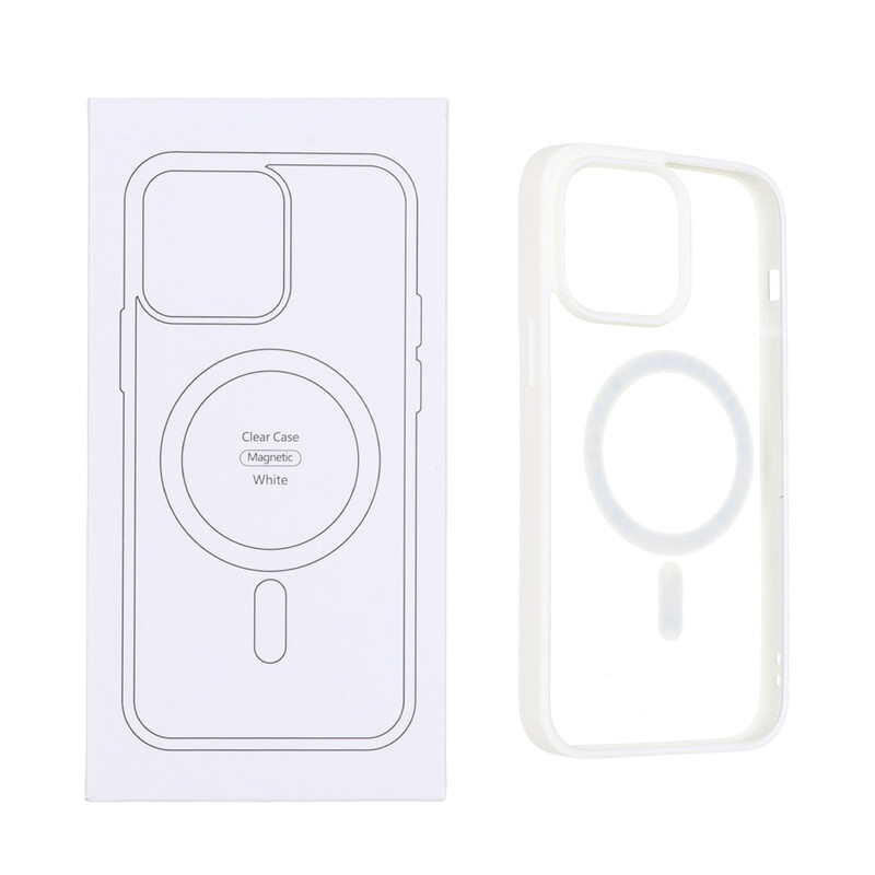قاب شفاف Apple iPhone 14 Pro Max با قابلیت شارژ MagSafe - سفید (پک دار)
