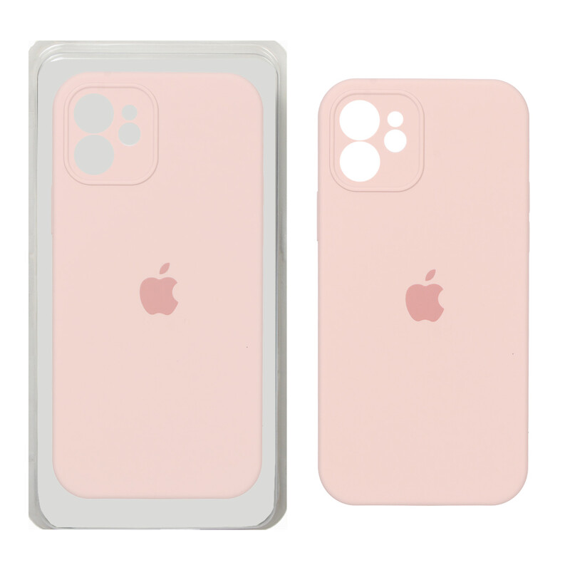قاب سیلیکونی پاک کنی محافظ لنزدار اورجینال Apple iPhone 12 - کرم نارنجی (پک اصلی)