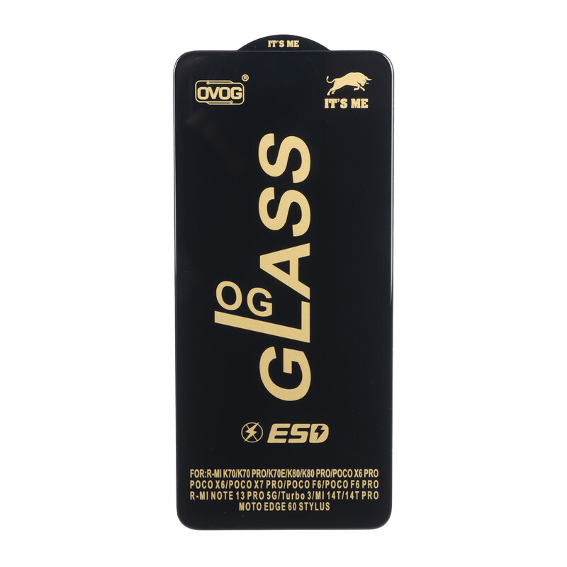 محافظ صفحه نمایش شیشه ای درجه یک Xiaomi Mi 14T / Mi 14T Pro - Full Cover OG - ESD OVOG