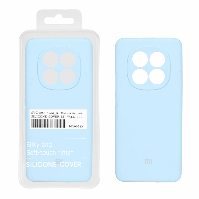 قاب سیلیکونی پاک کنی اورجینال درجه یک Xiaomi Redmi Note 15 - آبی آسمانی (پک دار)