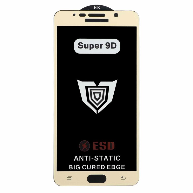 محافظ صفحه نمایش شیشه ای Full Cover ESD Anti Static - Super 9D مدل Samsung Galaxy Note 5 - طلایی