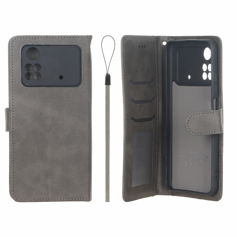 کیف موبایل مگنتی درجه یک داخل خز MNC Plus مدل Xiaomi Poco M4 Pro 4G - خاکستری