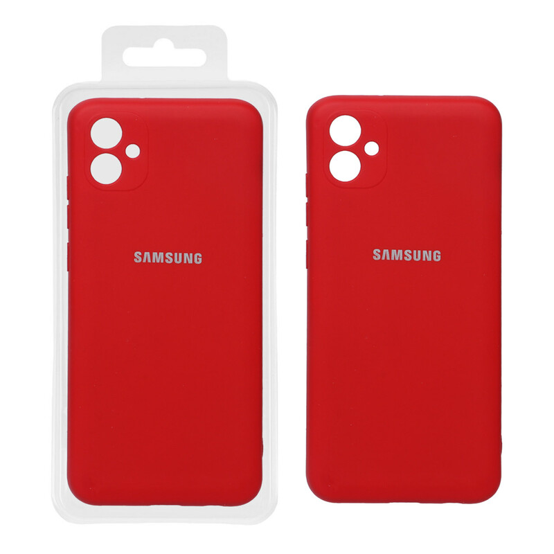 قاب نیو سیلیکون محافظ لنزدار RFF مدل Samsung A04E - قرمز کد 9 (پک دار)