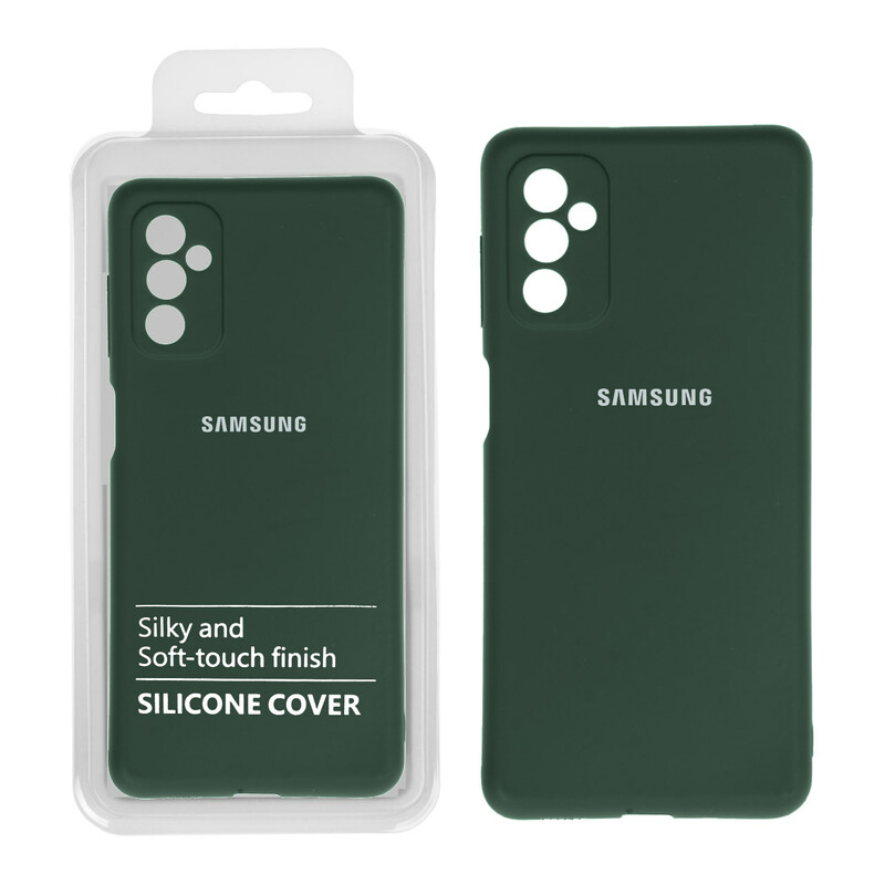 قاب نیو سیلیکون محافظ لنزدار RFF مدل Samsung M52 سبز تیره (پک دار)