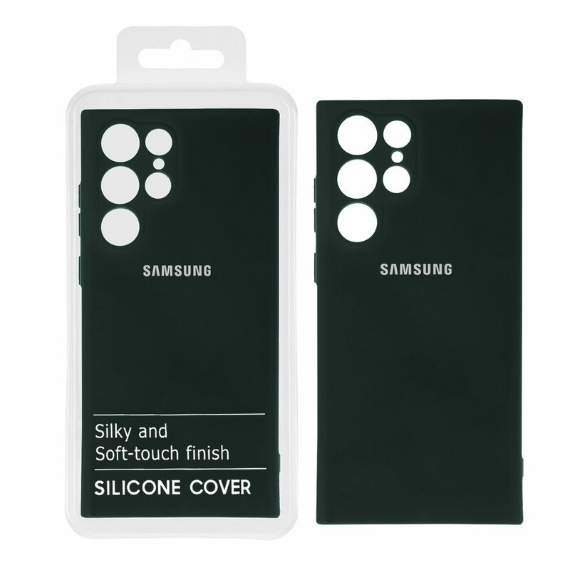 قاب نیو سیلیکون محافظ لنزدار RFF مدل Samsung S22 Ultra - سبز تیره (پک دار)