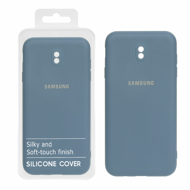 قاب نیو سیلیکون محافظ لنزدار RFF مدل Samsung Galaxy J7 Pro - آبی فیلی (پک دار)
