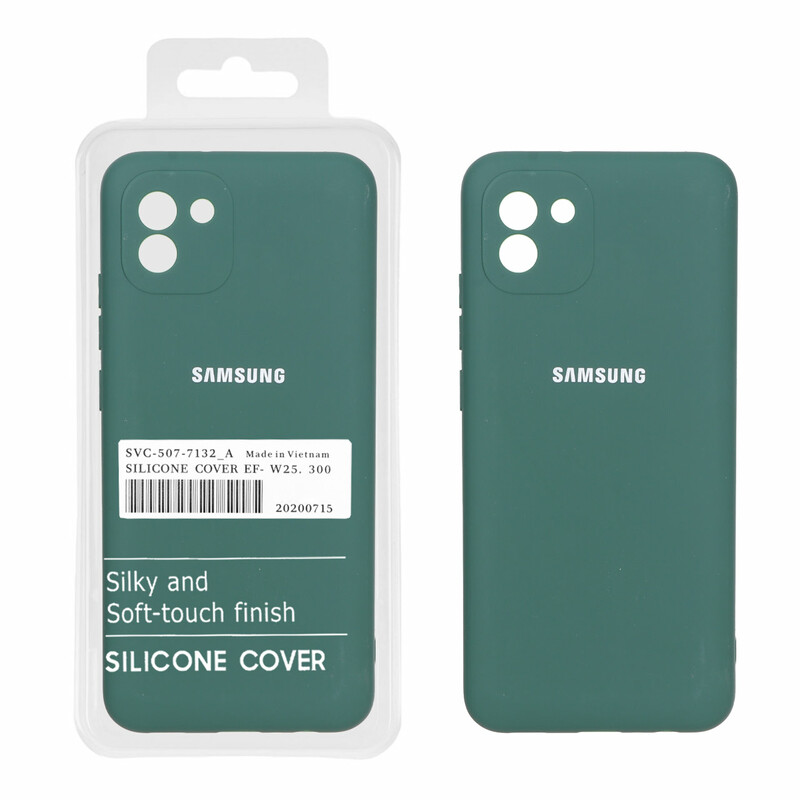 قاب نیو سیلیکون محافظ لنزدار RFF مدل Samsung Galaxy A03 - سبز (پک دار)