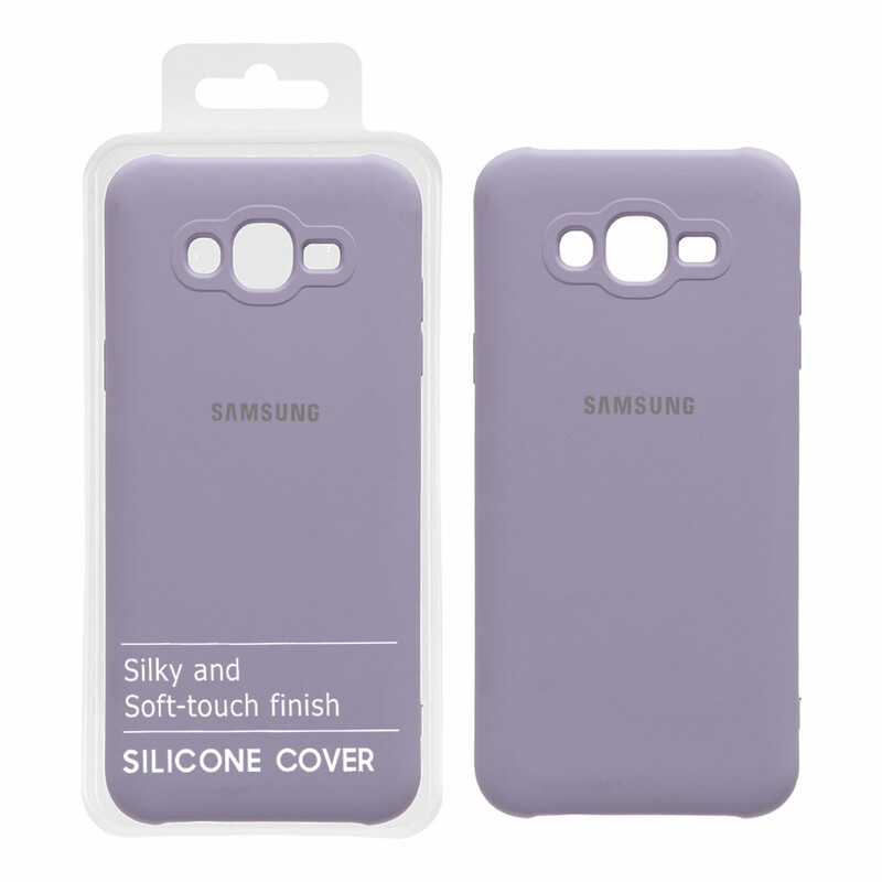 قاب نیو سیلیکون محافظ لنزدار RFF مدل Samsung Galaxy J7 (2015) / J700 - یاسی (پک دار)