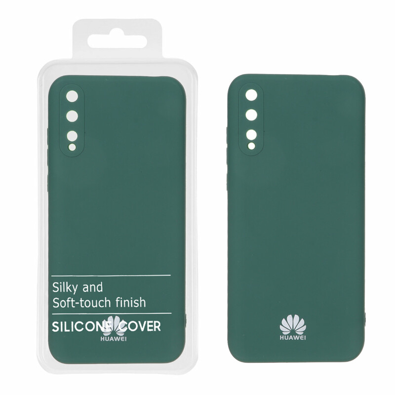 قاب نیو سیلیکون محافظ لنزدار RFF مدل Huawei Y8p - سبز (پک دار)