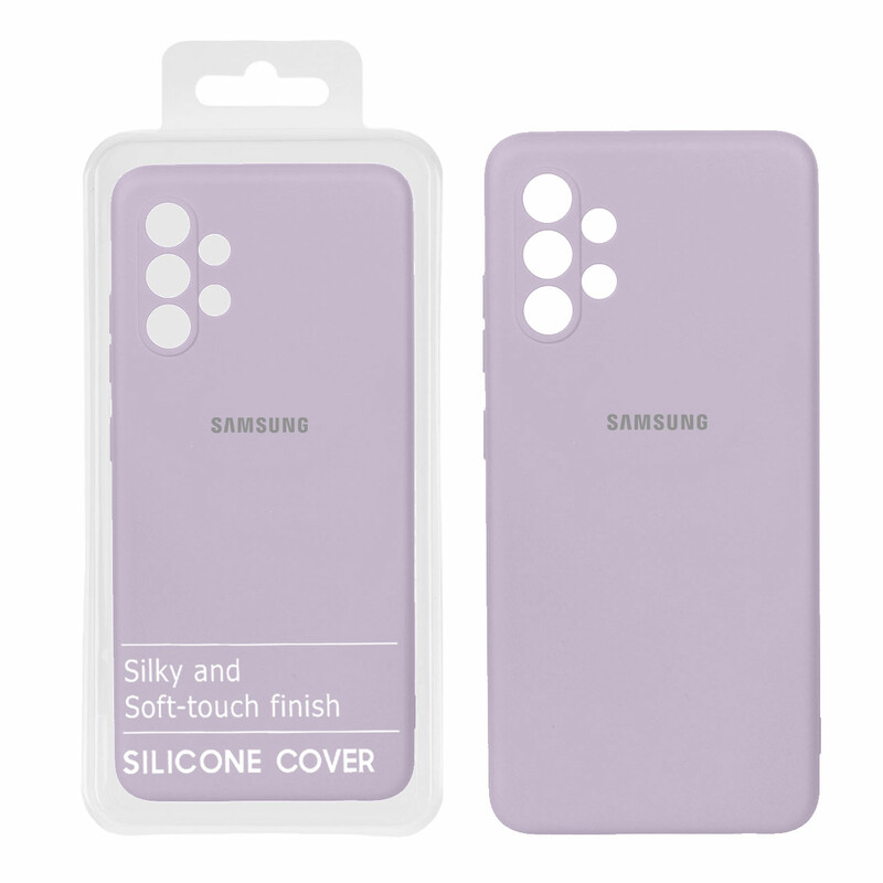 قاب نیو سیلیکون محافظ لنزدار RFF مدل Samsung A32 - 4G - یاسی (پک دار)
