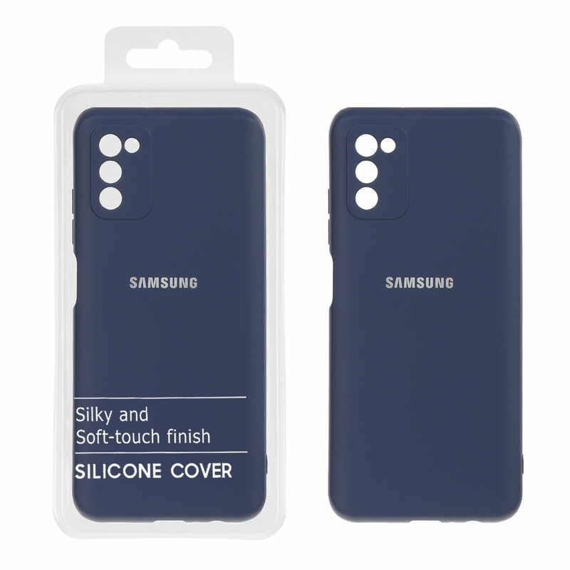 قاب نیو سیلیکون محافظ لنزدار RFF مدل Samsung Galaxy A03s / A02s - سرمه ای (پک دار)