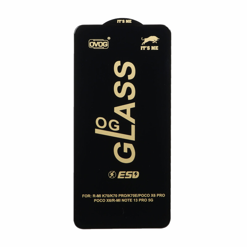 محافظ صفحه نمایش شیشه ای درجه یک Full Cover OG - ESD OVOG مدل Xiaomi Poco X7 Pro 5G / Mi 14t / 14T Pro / Redmi Note 13 Pro 5G / Poco X6 5G / Poco F6 5G / Poco F6 Pro 5G / Note 13 5G / Poco X6 Pro 5G - مشکی (بدون پک)