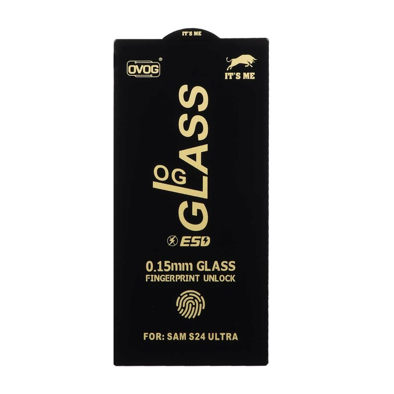 محافظ صفحه نمایش شیشه ای درجه یک Full Cover OG - ESD OVOG مدل Samsung Galaxy S24 Ultra - مشکی (بدون پک)