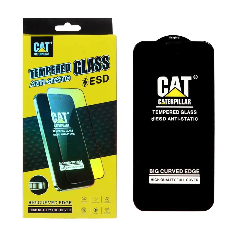 محافظ صفحه نمایش شیشه ای Anti Static - ESD Caterpillar مدل Apple iPhone 17 Pro Max - مشکی (پک دار)