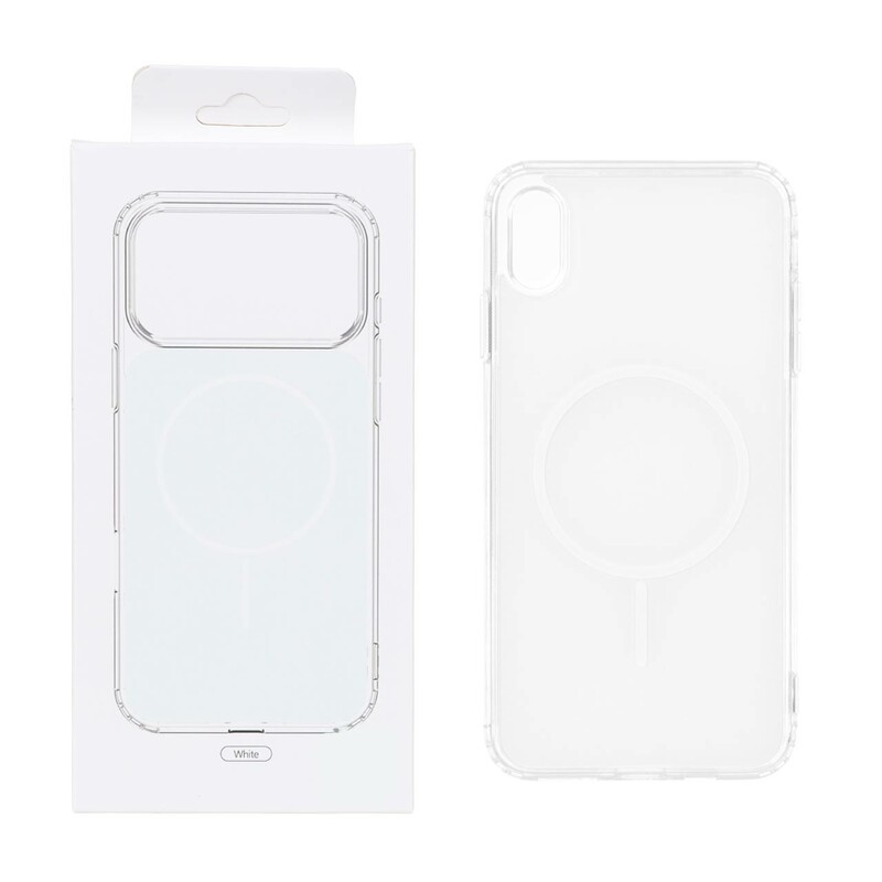 قاب پشت رنگی دور ژله ای با قابلیت شارژ MagSafe مدل Apple iPhone X Max / iPhone XS Max - سفید (پک دار)
