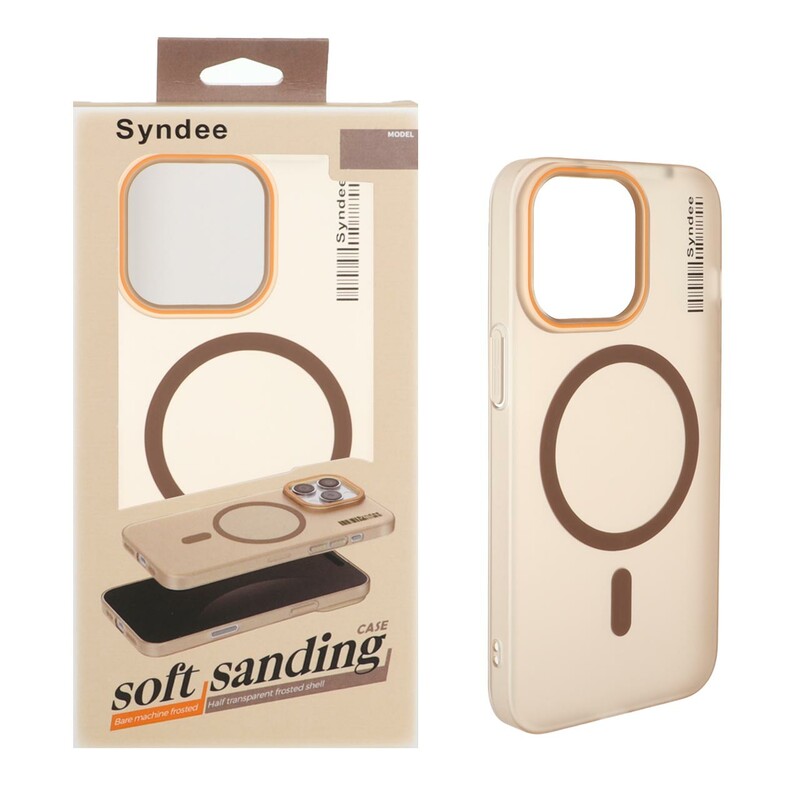 قاب اورجینال Syndee پشت مات MagSafe مدل Apple iPhone 13 Pro - صحرایی (پک دار )