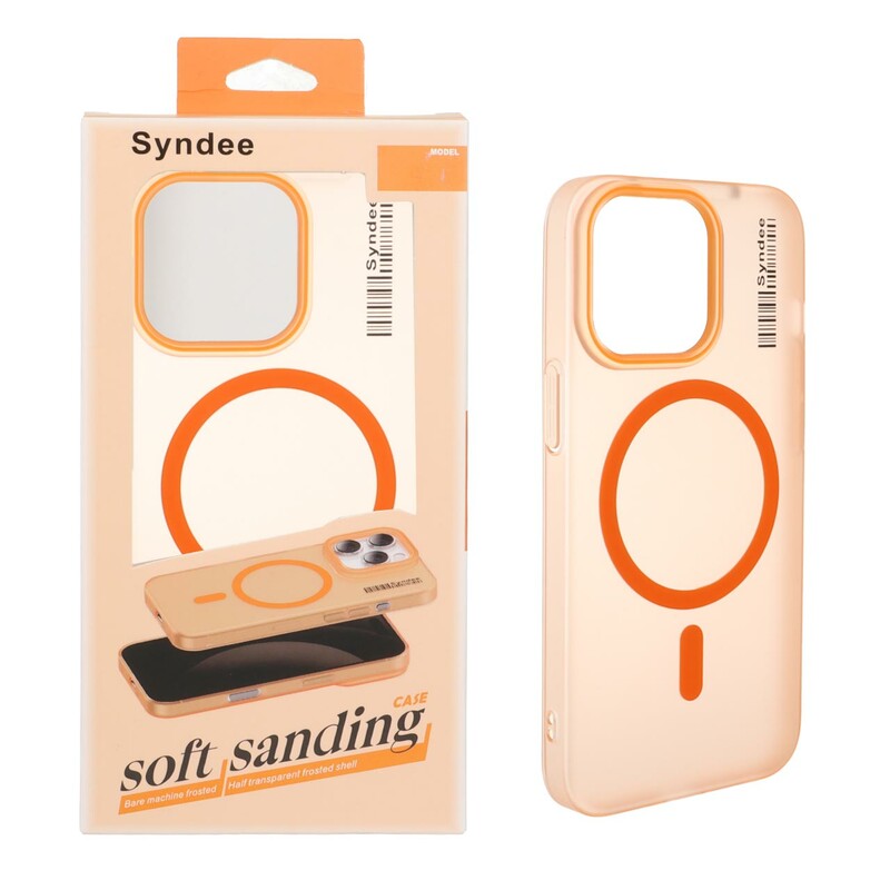 قاب اورجینال Syndee پشت مات MagSafe مدل Apple iPhone 13 Pro - نارنجی (پک دار )