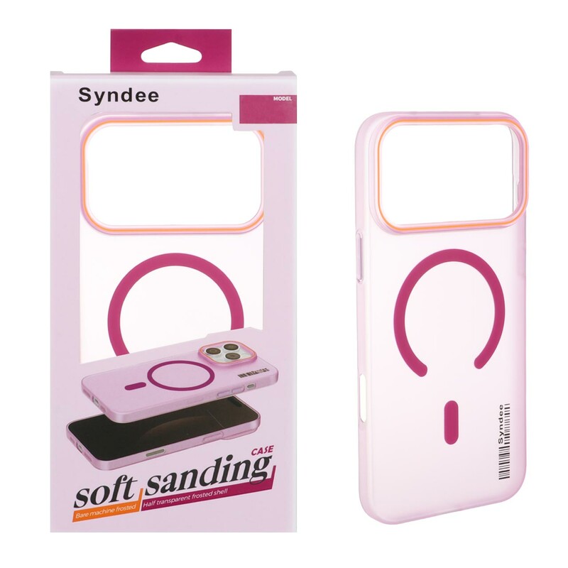 قاب اورجینال Syndee پشت مات MagSafe مدل Apple iPhone 17 Pro Max - سرخابی (پک دار )