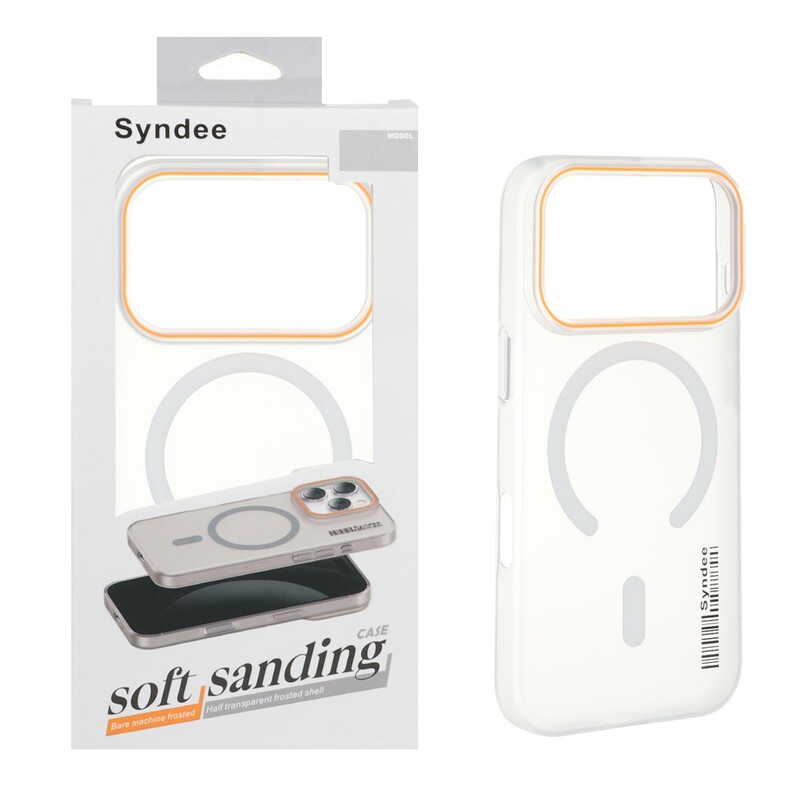 قاب اورجینال Syndee پشت مات MagSafe مدل Apple iPhone 17 Pro - سفید (پک دار )