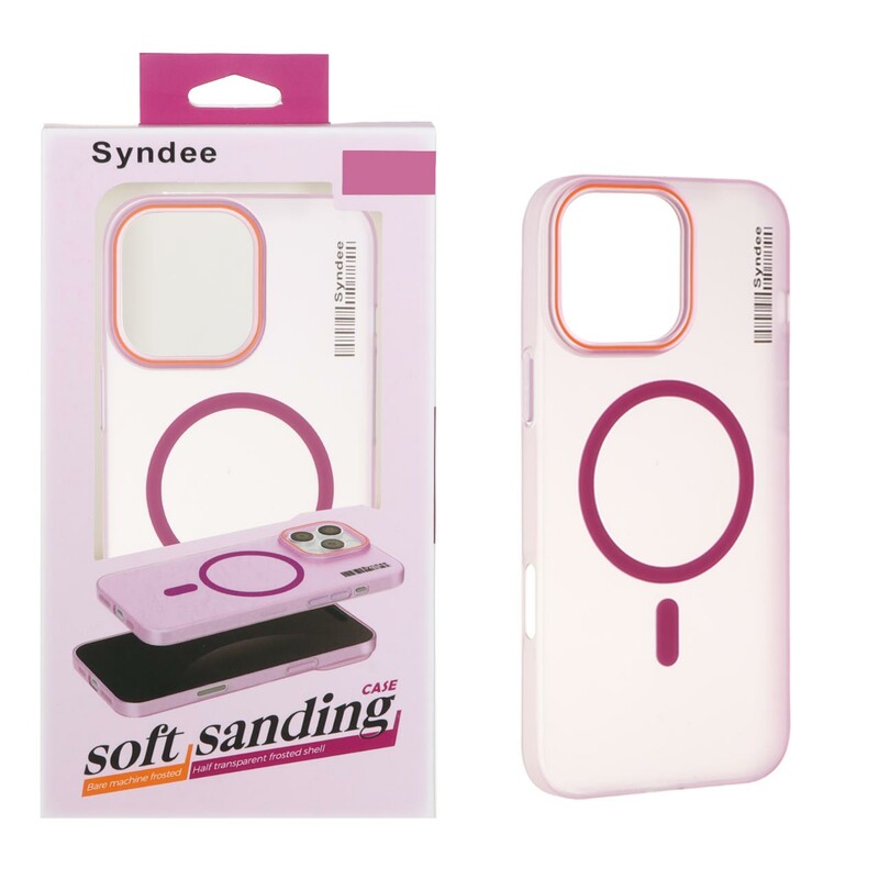 قاب اورجینال Syndee پشت مات MagSafe مدل Apple iPhone 16 Pro Max - سرخابی (پک دار)
