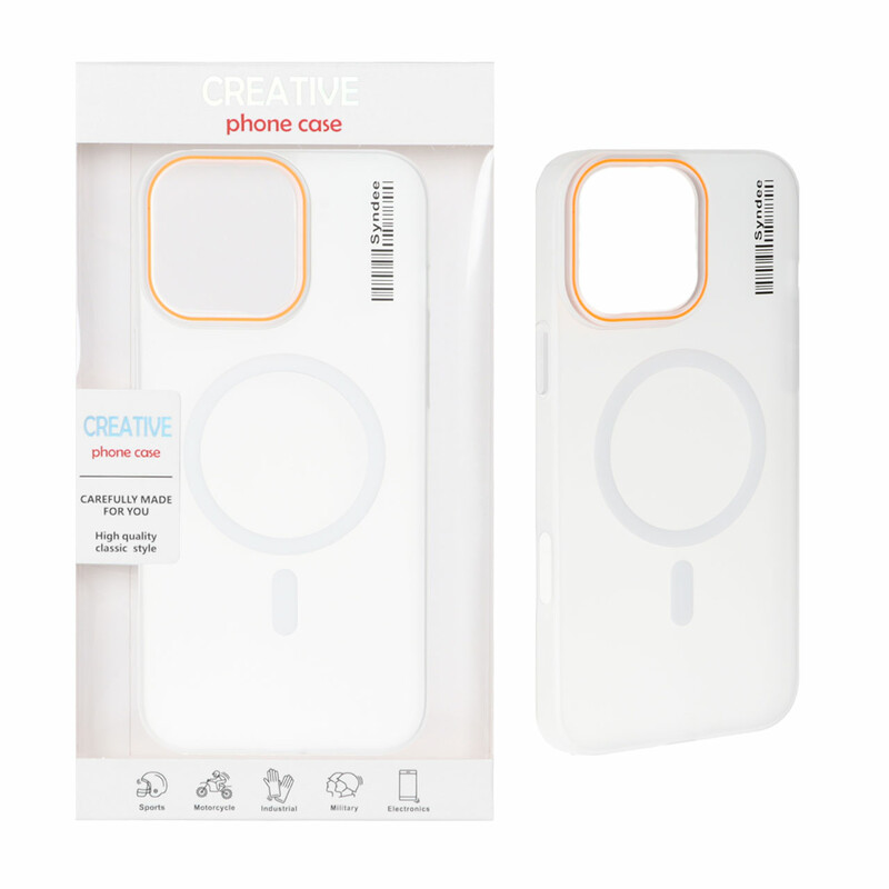 قاب اورجینال Syndee پشت مات MagSafe مدل Apple iPhone 16 Pro - سفید (پک دار)