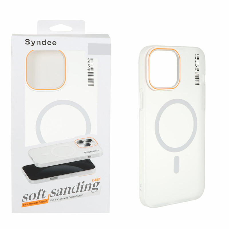 قاب اورجینال Syndee پشت مات MagSafe مدل Apple iPhone 13 Pro Max - سفید (پک دار)