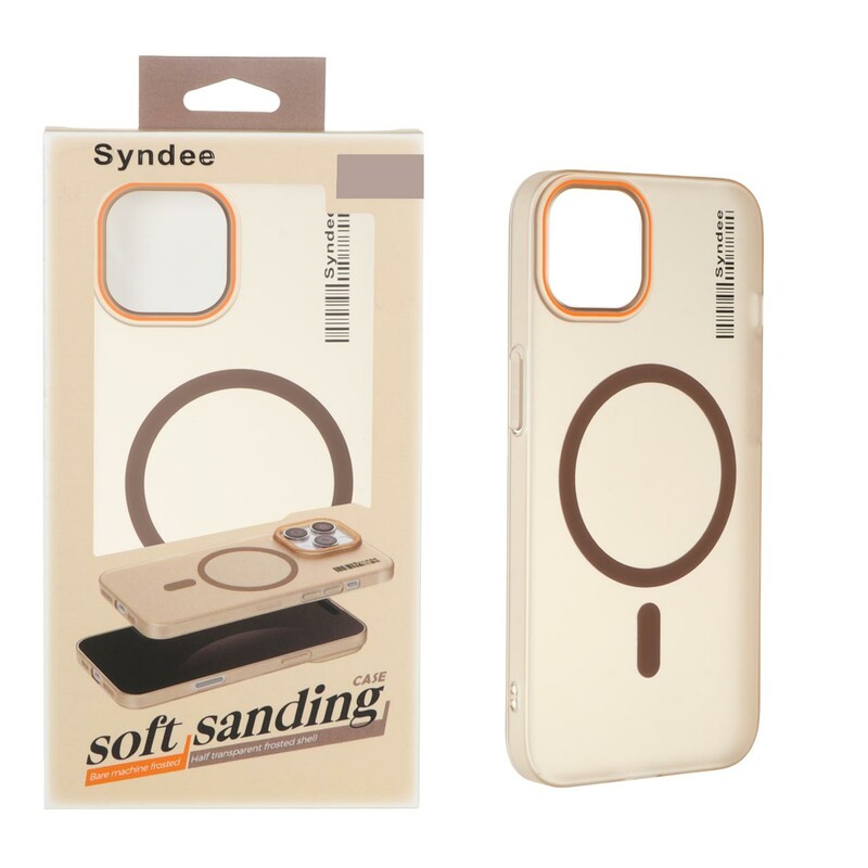 قاب اورجینال Syndee پشت مات MagSafe مدل Apple iPhone 13 / iPhone 14 - صحرایی (پک دار)