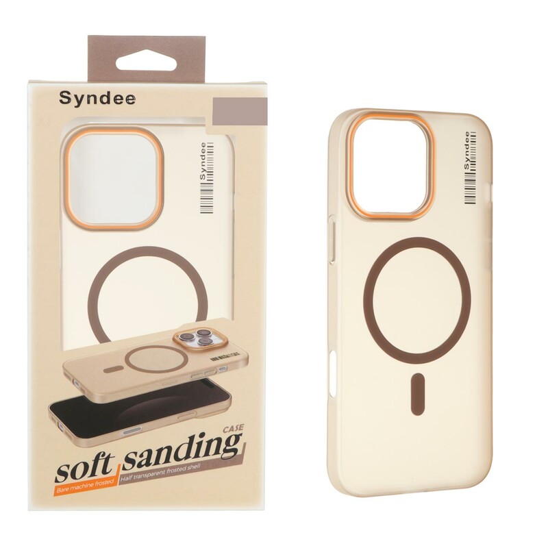قاب اورجینال Syndee پشت مات MagSafe مدل Apple iPhone 16 Pro Max - صحرایی (پک دار)