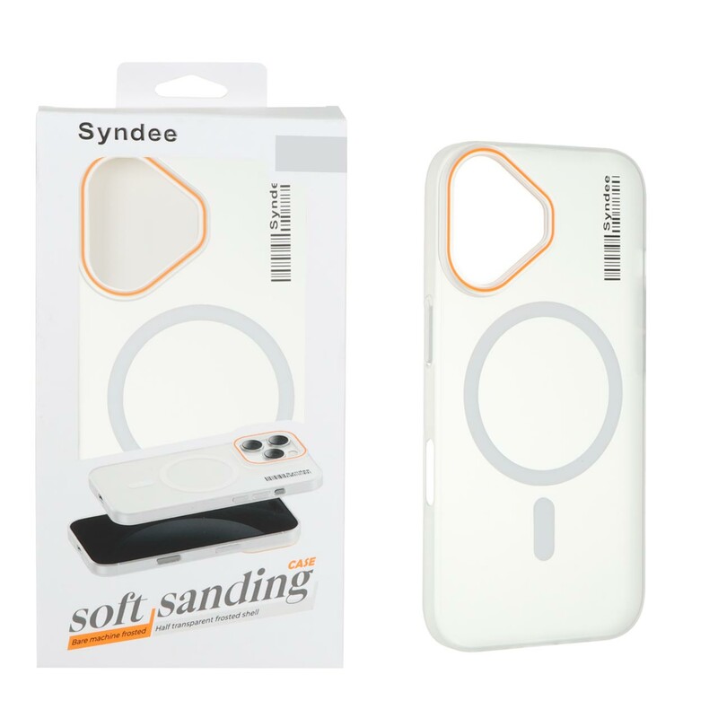 قاب اورجینال Syndee پشت مات MagSafe مدل Apple iPhone 16 - سفید (پک دار)